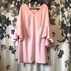Pink bell sleeve dress